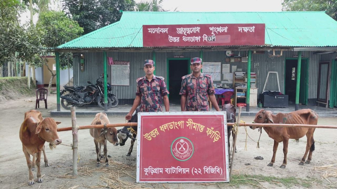 কুড়িগ্রাম সীমান্তে বিজিবির অভিযান, ২১ লাখ টাকার ভারতীয় চোরাচালানি মালামাল জব্দ