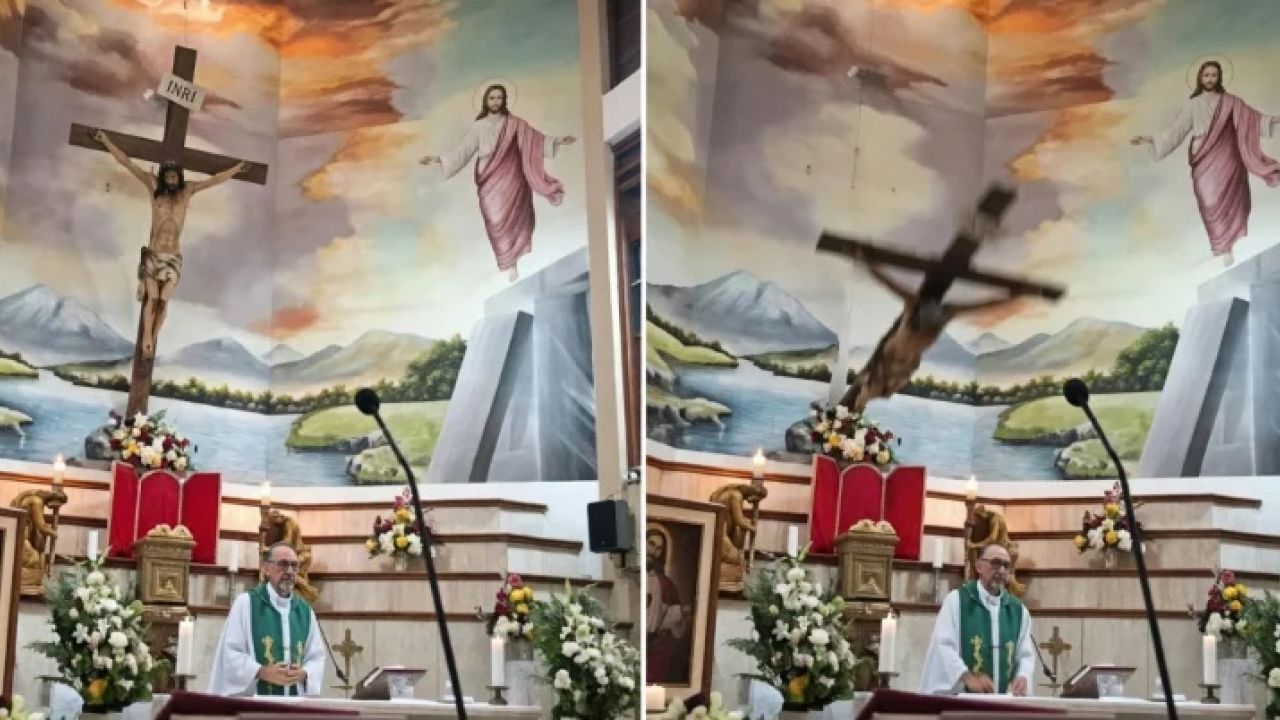 প্রার্থনার সময় যিশুর ক্রুশ পড়ে প্রাণ গেল যাজকের